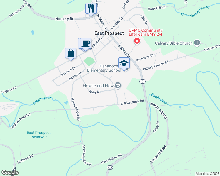 map of restaurants, bars, coffee shops, grocery stores, and more near 907 Sunrise Lane in Wrightsville
