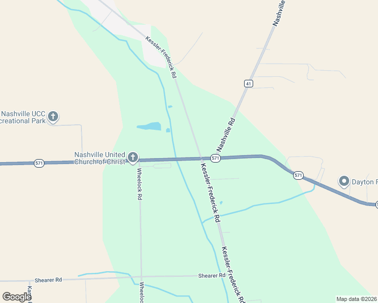 map of restaurants, bars, coffee shops, grocery stores, and more near 4285 Ohio 571 in West Milton