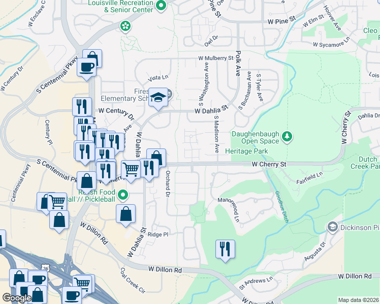 map of restaurants, bars, coffee shops, grocery stores, and more near 319 South Taft Court in Louisville