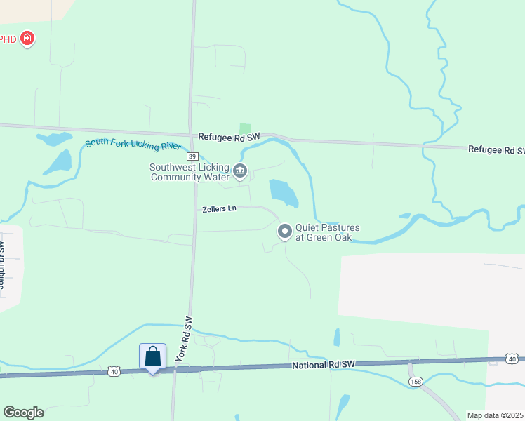 map of restaurants, bars, coffee shops, grocery stores, and more near 70 Zellers Lane in Pataskala
