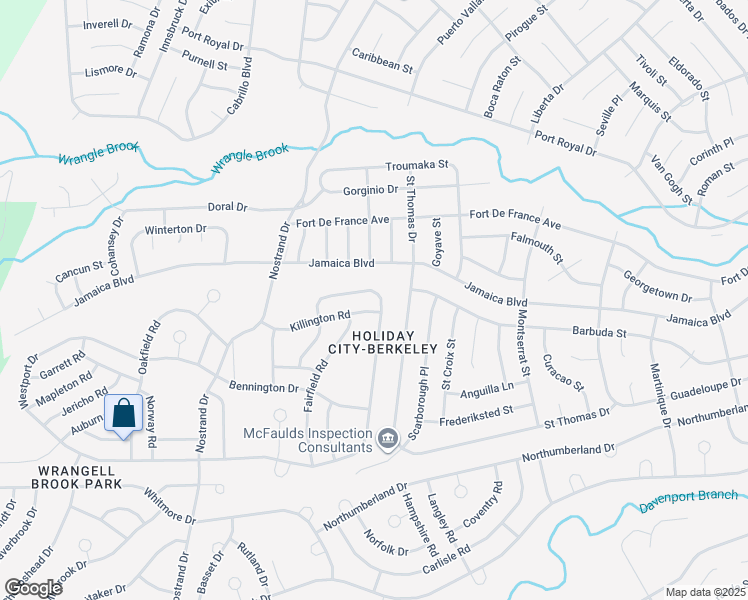 map of restaurants, bars, coffee shops, grocery stores, and more near 115 Castleton Drive in Toms River