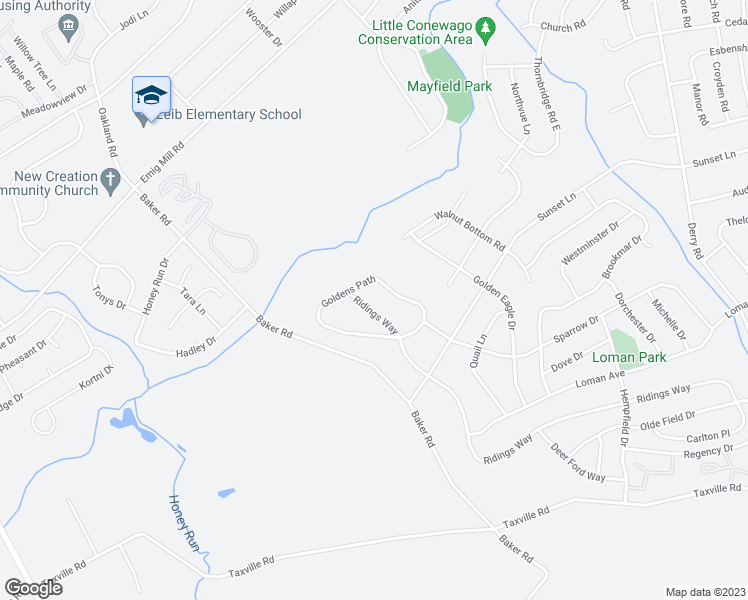 map of restaurants, bars, coffee shops, grocery stores, and more near 3175 Ridings Way in York