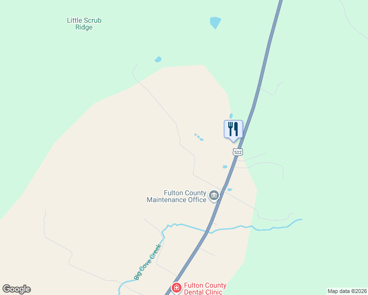 map of restaurants, bars, coffee shops, grocery stores, and more near 409 R and D Lane in McConnellsburg