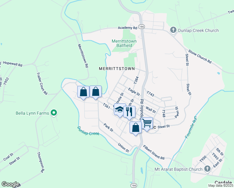 map of restaurants, bars, coffee shops, grocery stores, and more near 6 Redstone Street in Republic