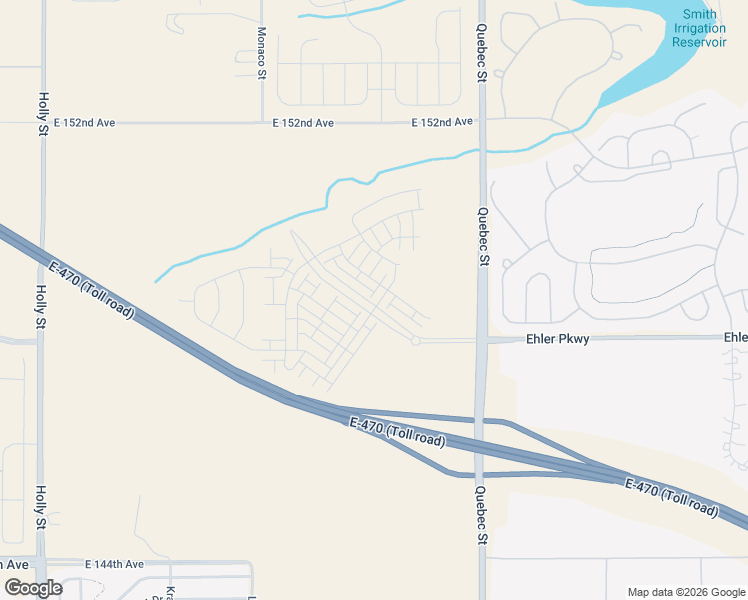 map of restaurants, bars, coffee shops, grocery stores, and more near E-470 in Thornton