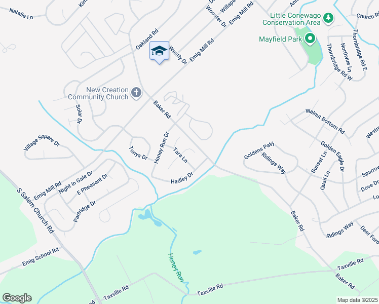 map of restaurants, bars, coffee shops, grocery stores, and more near 3004 Bedford Pl in York