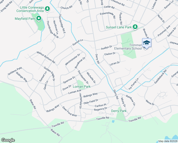 map of restaurants, bars, coffee shops, grocery stores, and more near 2736 Sparrow Drive in York
