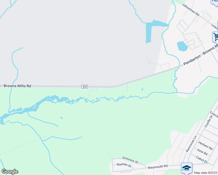 map of restaurants, bars, coffee shops, grocery stores, and more near 227 Pemberton Browns Mills Road in Browns Mills