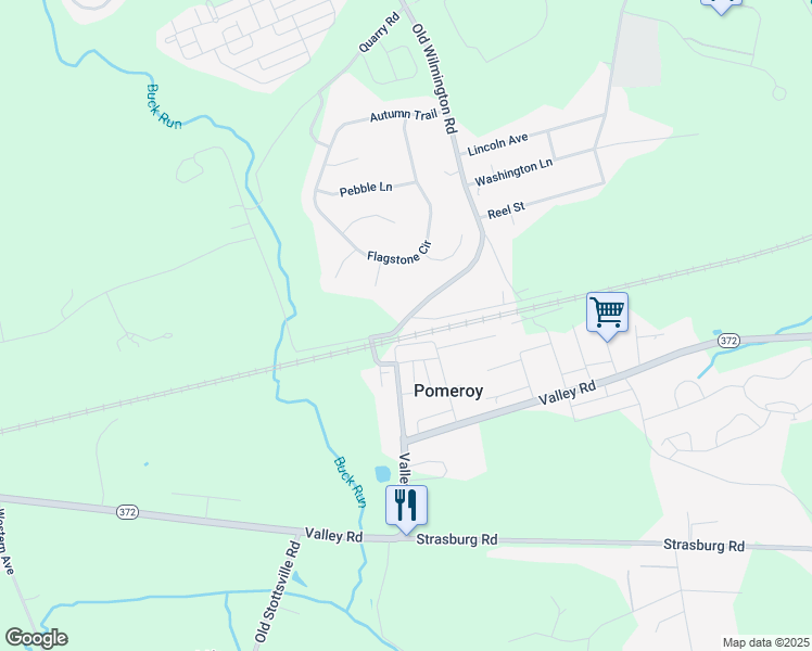 map of restaurants, bars, coffee shops, grocery stores, and more near 992 Old Wilmington Road in Coatesville