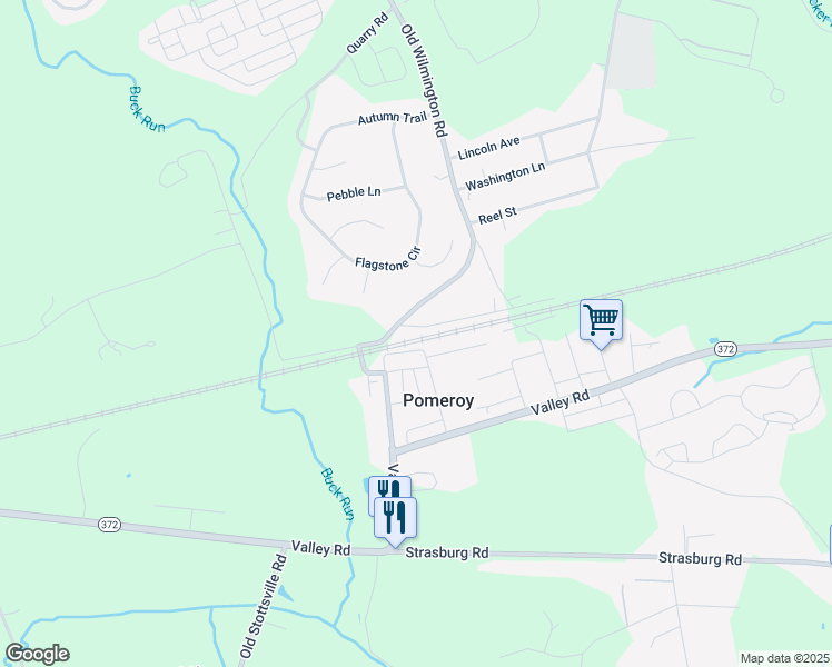 map of restaurants, bars, coffee shops, grocery stores, and more near 992 Old Wilmington Road in Coatesville