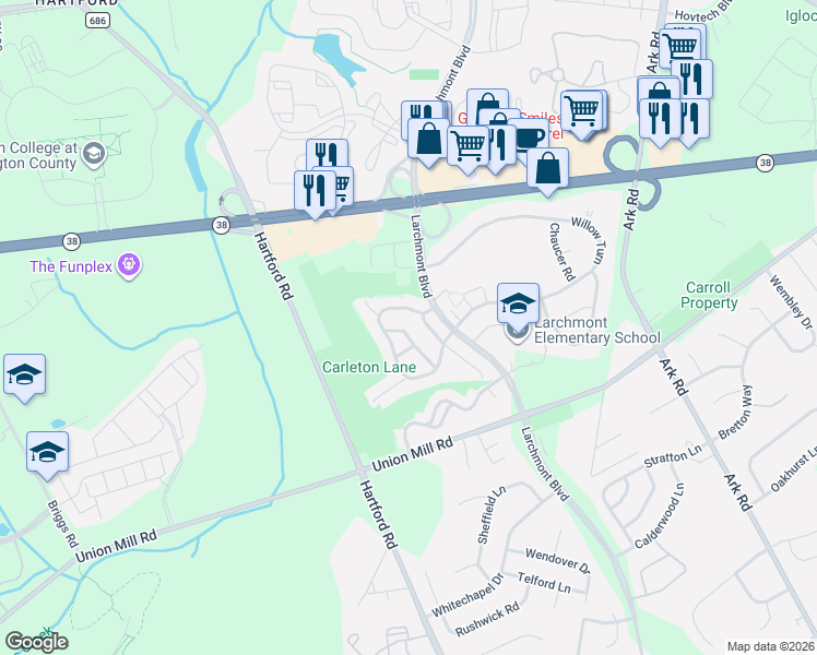 map of restaurants, bars, coffee shops, grocery stores, and more near 116 Mayfair Lane in Mount Laurel Township