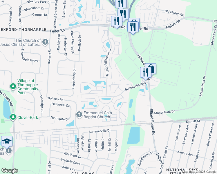 map of restaurants, bars, coffee shops, grocery stores, and more near 755 Oglethorpe in Columbus