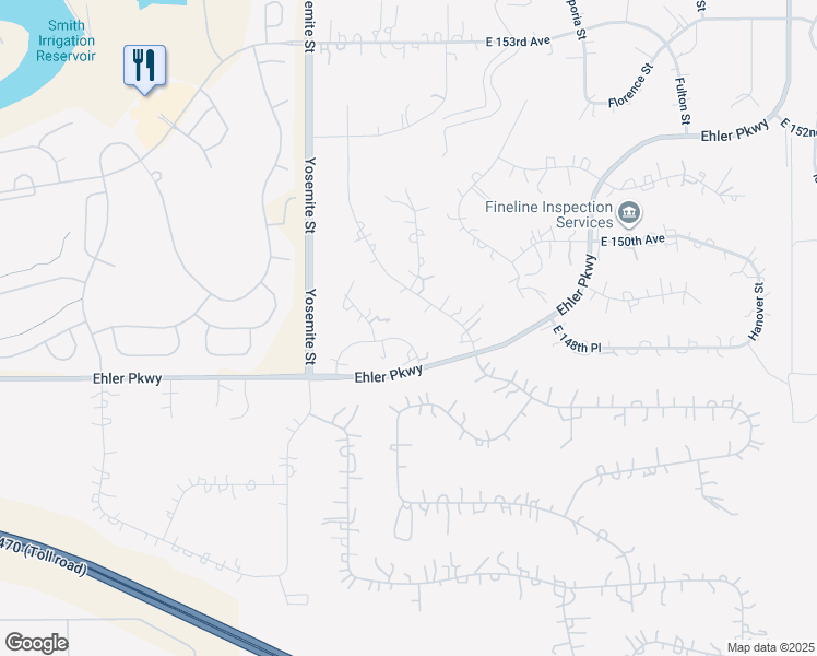 map of restaurants, bars, coffee shops, grocery stores, and more near 9229 East 148th Circle in Brighton