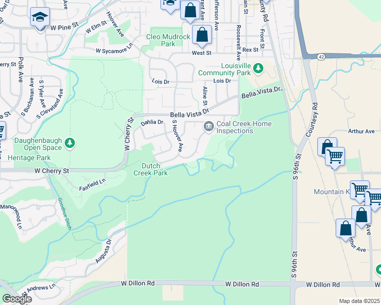 map of restaurants, bars, coffee shops, grocery stores, and more near 351 South Jefferson Avenue in Louisville