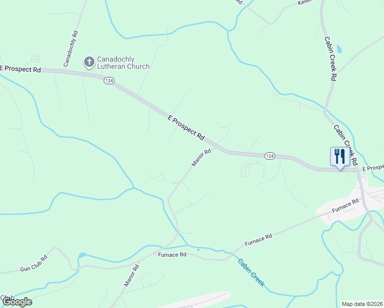 map of restaurants, bars, coffee shops, grocery stores, and more near 1969 Manor Road in York