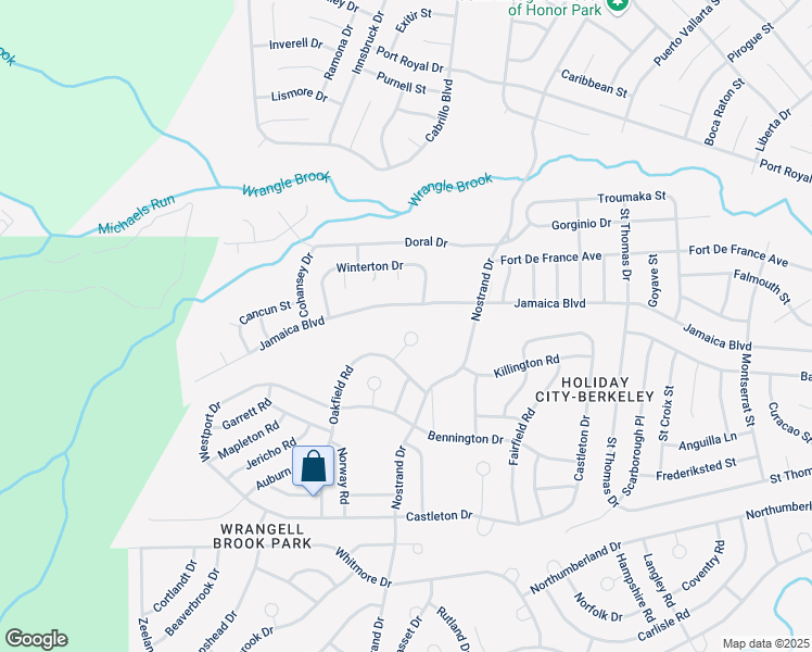 map of restaurants, bars, coffee shops, grocery stores, and more near 11 Burlington Court in Toms River
