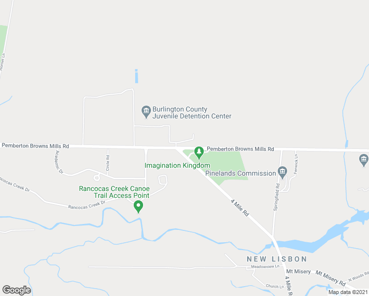 map of restaurants, bars, coffee shops, grocery stores, and more near Pemberton Browns Mills Road in Pemberton Township