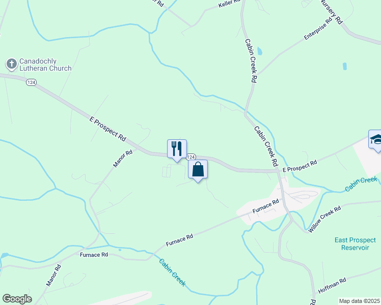 map of restaurants, bars, coffee shops, grocery stores, and more near 5137 East Prospect Road in York