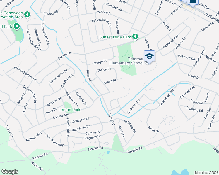 map of restaurants, bars, coffee shops, grocery stores, and more near 1911 Thelon Drive in York