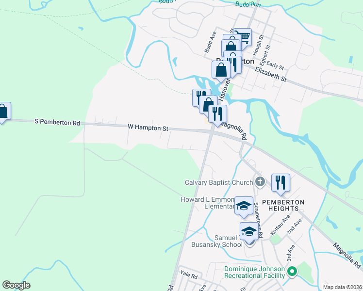 map of restaurants, bars, coffee shops, grocery stores, and more near 20 Nicholas Street in Pemberton