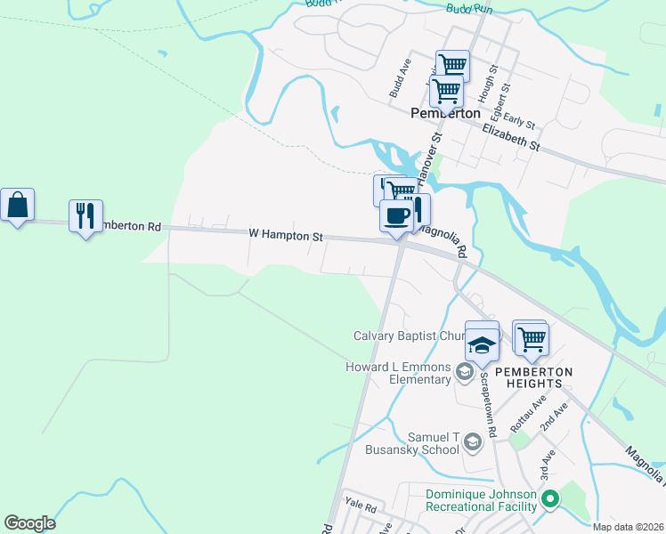 map of restaurants, bars, coffee shops, grocery stores, and more near 20 Nicholas Street in Pemberton
