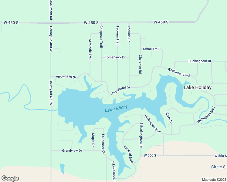 map of restaurants, bars, coffee shops, grocery stores, and more near 5015 Pine Circle in Crawfordsville