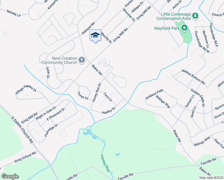 map of restaurants, bars, coffee shops, grocery stores, and more near 3009 Bedford Place in York
