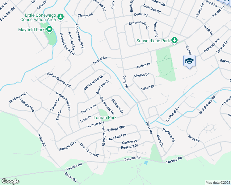 map of restaurants, bars, coffee shops, grocery stores, and more near 2737 Sparrow Drive in York
