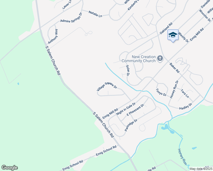 map of restaurants, bars, coffee shops, grocery stores, and more near 2926 Village Square Drive in Dover