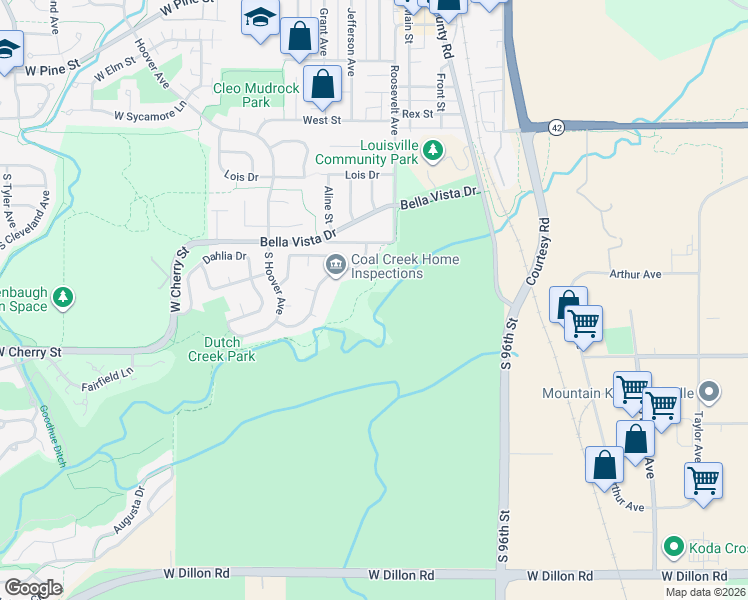 map of restaurants, bars, coffee shops, grocery stores, and more near in Broomfield