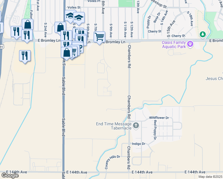 map of restaurants, bars, coffee shops, grocery stores, and more near 1287 South 8th Avenue in Brighton