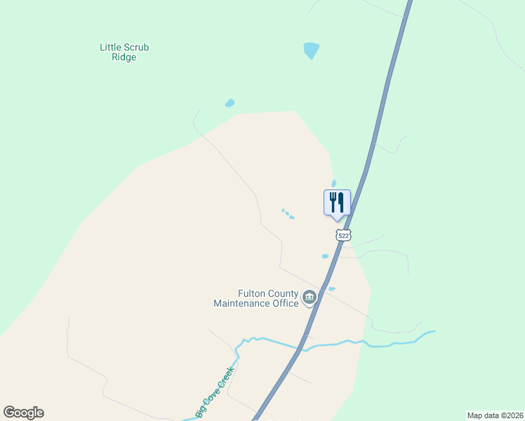 map of restaurants, bars, coffee shops, grocery stores, and more near 409 R and D Lane in McConnellsburg