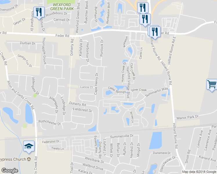 map of restaurants, bars, coffee shops, grocery stores, and more near 796 Lynnhaven Court in Columbus
