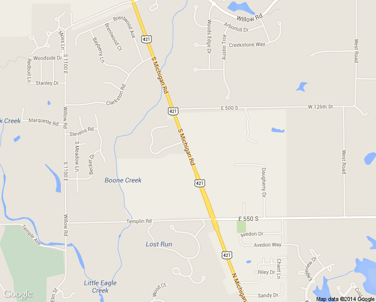 map of restaurants, bars, coffee shops, grocery stores, and more near 5185 U.S. 421 in Zionsville