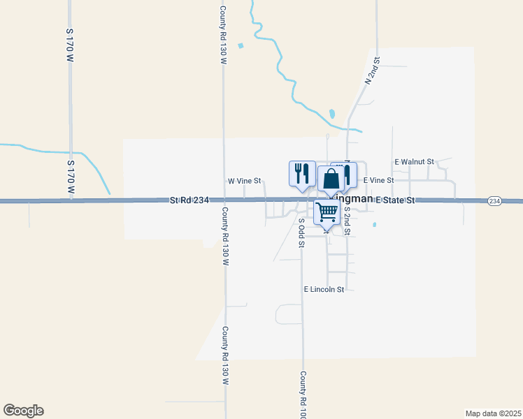 map of restaurants, bars, coffee shops, grocery stores, and more near 215 West State Street in Kingman