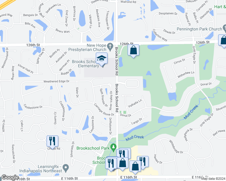 map of restaurants, bars, coffee shops, grocery stores, and more near 12281 Driftstone Drive in Fishers