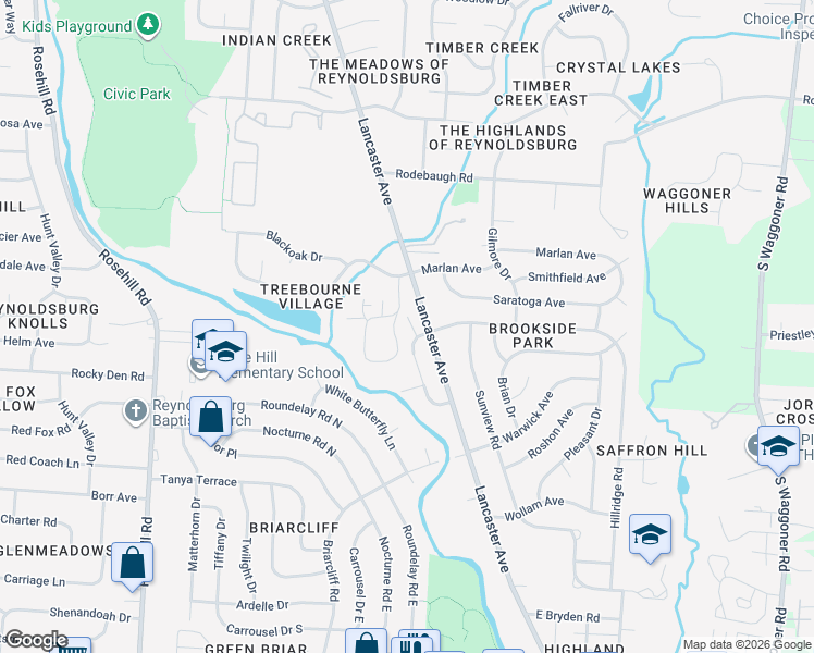 map of restaurants, bars, coffee shops, grocery stores, and more near 769 Marlan Avenue in Reynoldsburg