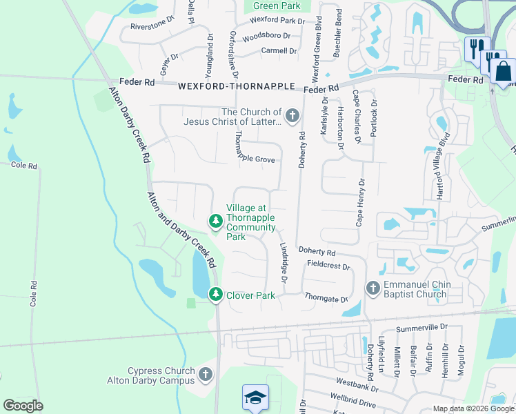 map of restaurants, bars, coffee shops, grocery stores, and more near 808 Graylock Court in Galloway