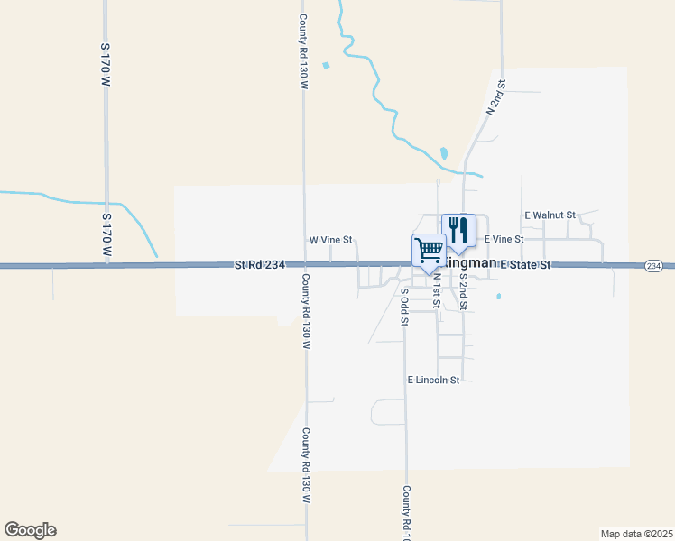 map of restaurants, bars, coffee shops, grocery stores, and more near 215 West State Street in Kingman