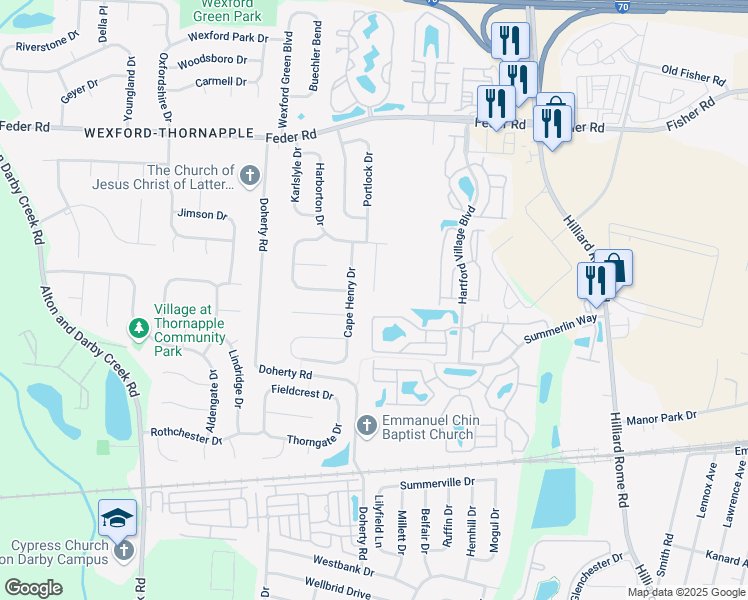 map of restaurants, bars, coffee shops, grocery stores, and more near 796 Lynnhaven Court in Columbus