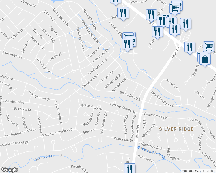 map of restaurants, bars, coffee shops, grocery stores, and more near 2 Oranjestad Street in Toms River