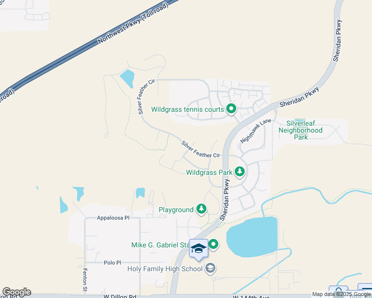 map of restaurants, bars, coffee shops, grocery stores, and more near 14905 Silver Feather Circle in Broomfield