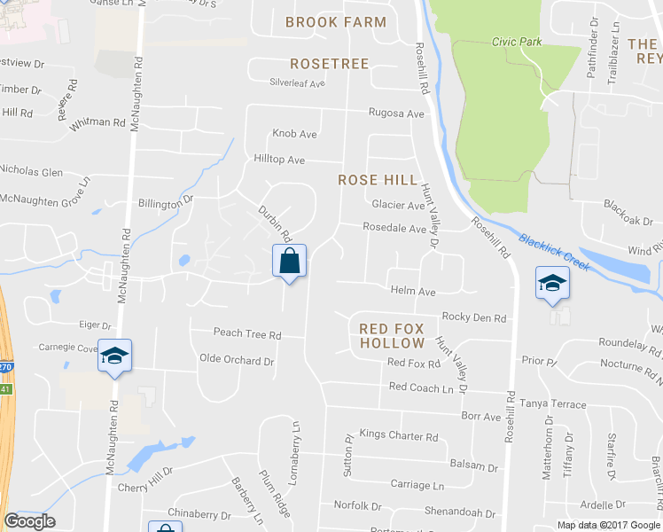 map of restaurants, bars, coffee shops, grocery stores, and more near 663 Andrea Place in Reynoldsburg