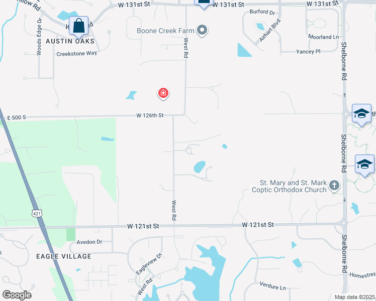 map of restaurants, bars, coffee shops, grocery stores, and more near 12351 West Road in Zionsville