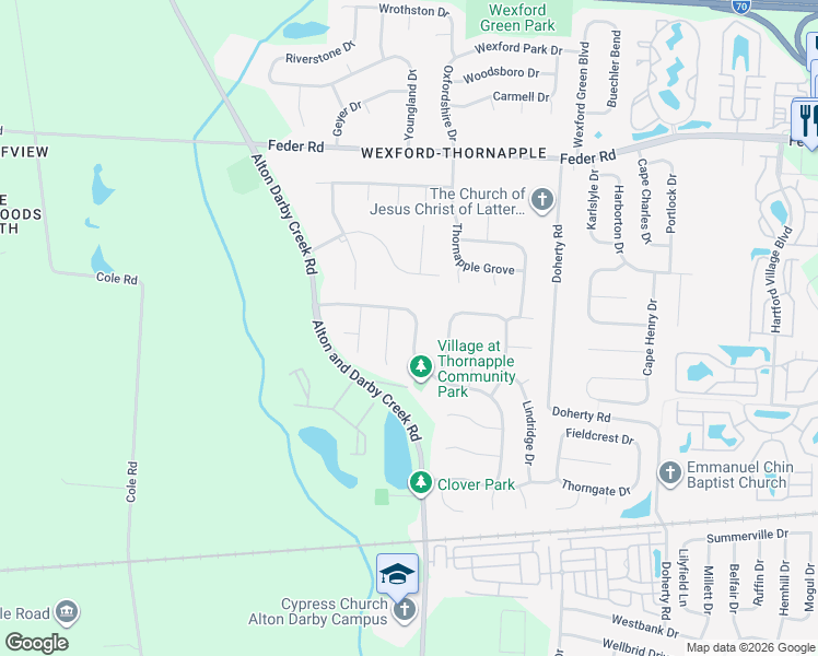 map of restaurants, bars, coffee shops, grocery stores, and more near 839 Aldengate Drive in Galloway