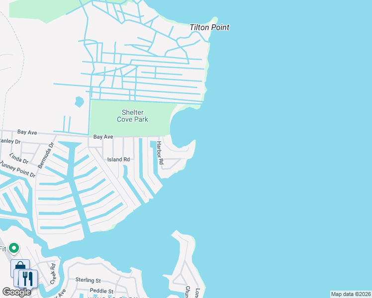 map of restaurants, bars, coffee shops, grocery stores, and more near 9 Cove Point Road in Toms River