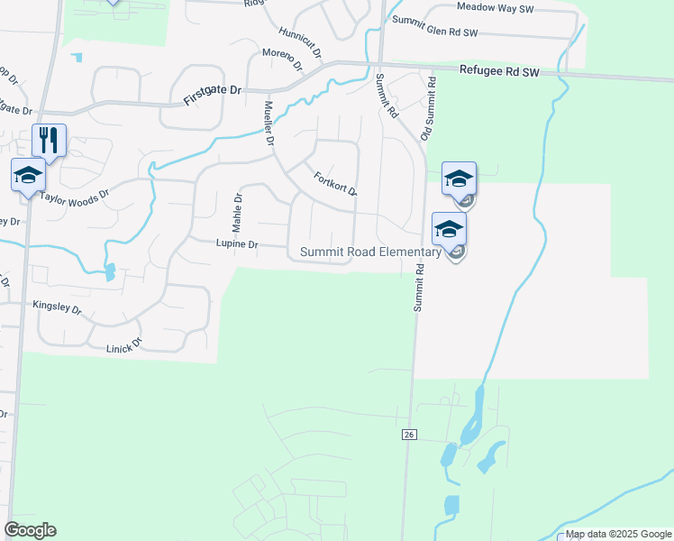 map of restaurants, bars, coffee shops, grocery stores, and more near 1165 Mastell Drive in Reynoldsburg