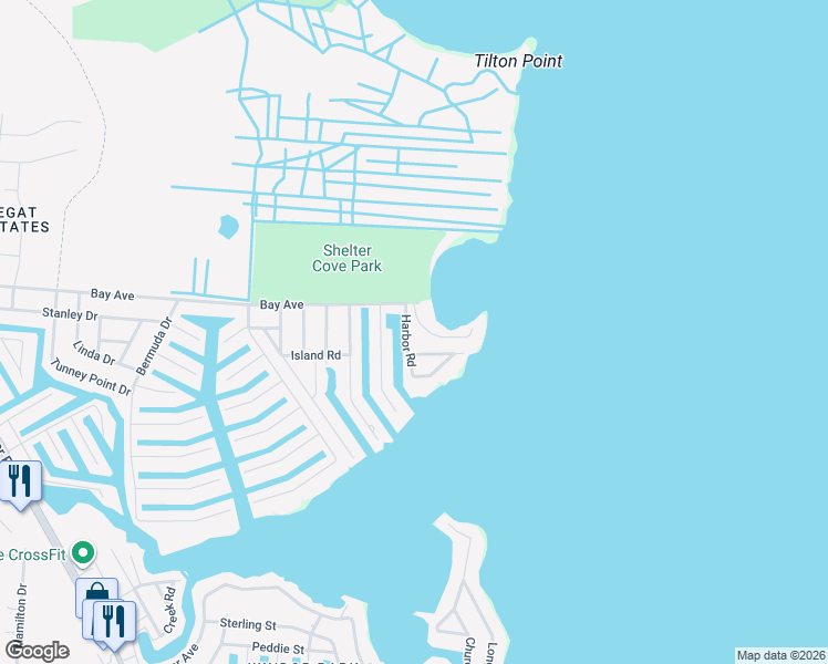 map of restaurants, bars, coffee shops, grocery stores, and more near 28 Cove Point Road in Toms River