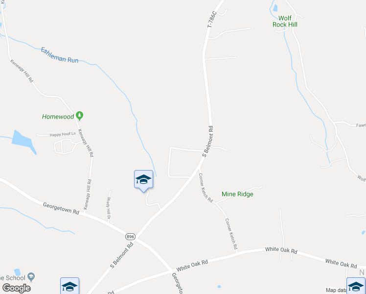 map of restaurants, bars, coffee shops, grocery stores, and more near 336D South Belmont Road in Paradise