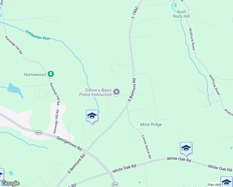map of restaurants, bars, coffee shops, grocery stores, and more near 336 South Belmont Road in Paradise